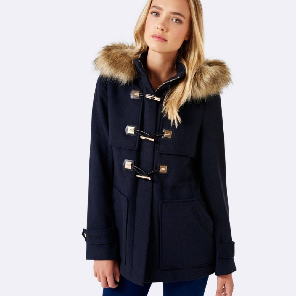 Clara Swing Duffle Coat Navy